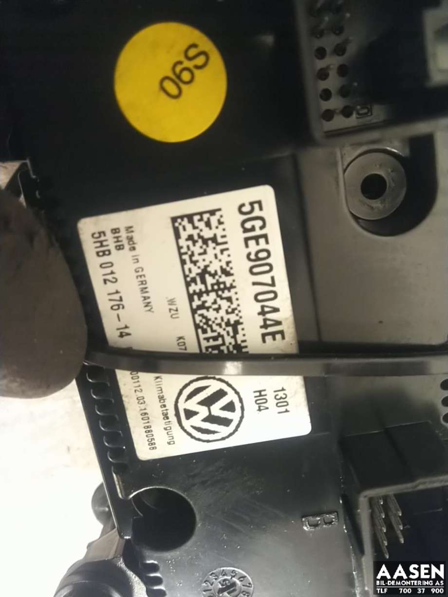 Varmeapparat betjening til VW Passat 2015-2019 (Fase 1) (B8) (B8) 