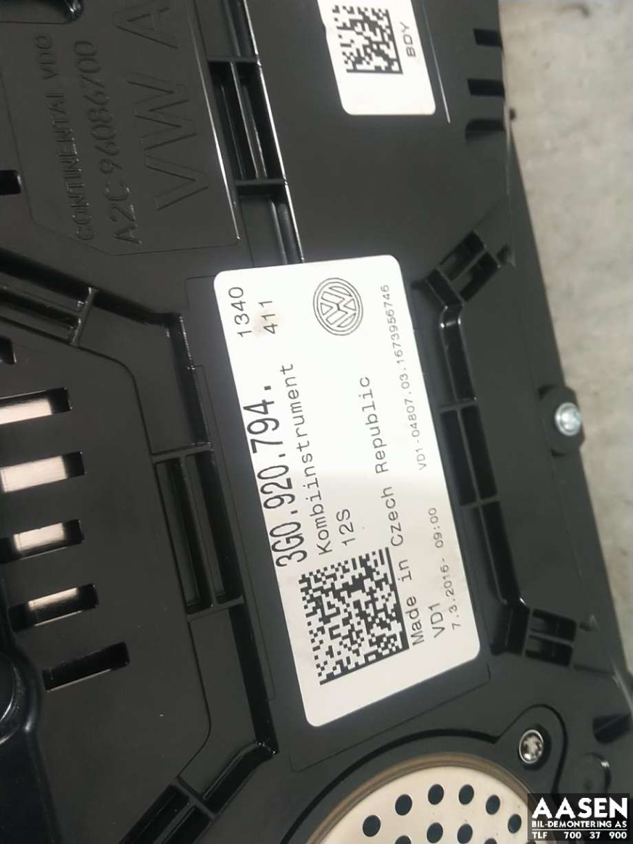 Instrumentpanel til VW Passat 2015-2019 (Fase 1) (B8) (B8) 