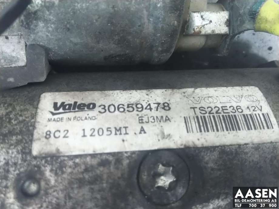 Starter diesel til Volvo V70 2007-2013 (Type III, Fase 1)  (36001519|31376637|30644957| 30659478)