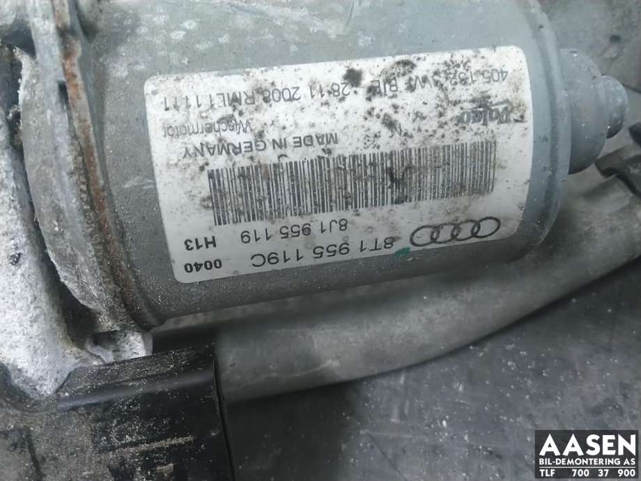 Viskermotor frontrute komplett m/overføring til Audi A5 2007-2016 (Type I) (8T1 955 023 E|)