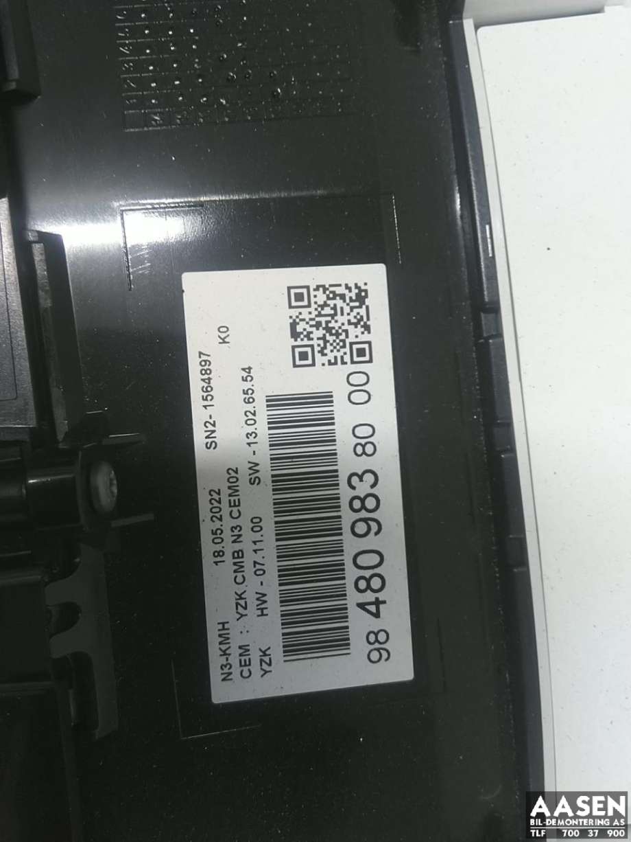 Instrumentpanel til Toyota Proace 2016-->> (Type II)  