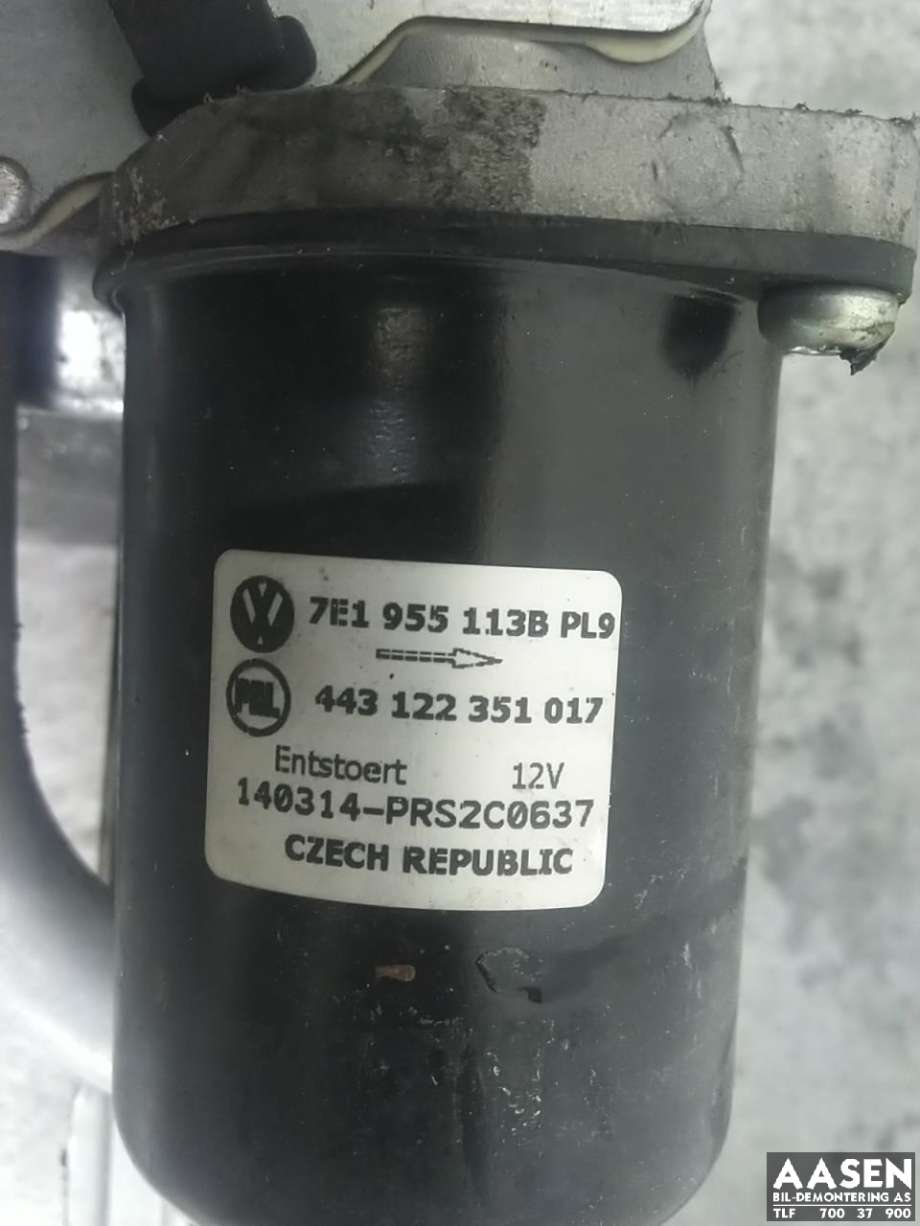 Viskermotor frontrute komplett m/overføring til VW Transporter / Caravelle 2009-2015 (Fase 2) (T5) (T5) (7H1 955 603 A|7E1 955 603 C|7E1 955 113 B)