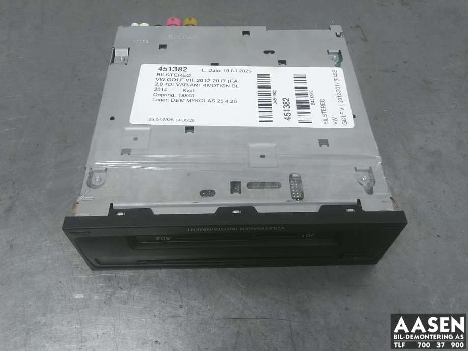 Bilstereo til VW Golf VII 2012-2017 (Fase 1) (5G0 035 874|5G0 035 874 X|)
