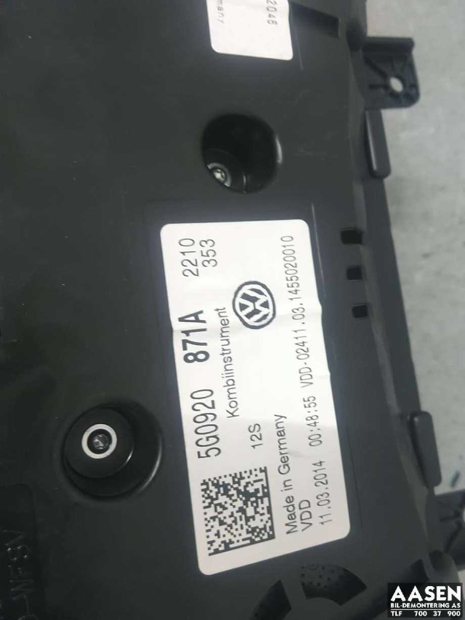 Instrumentpanel til VW Golf VII 2012-2017 (Fase 1)  (5G0 920 871 A|)