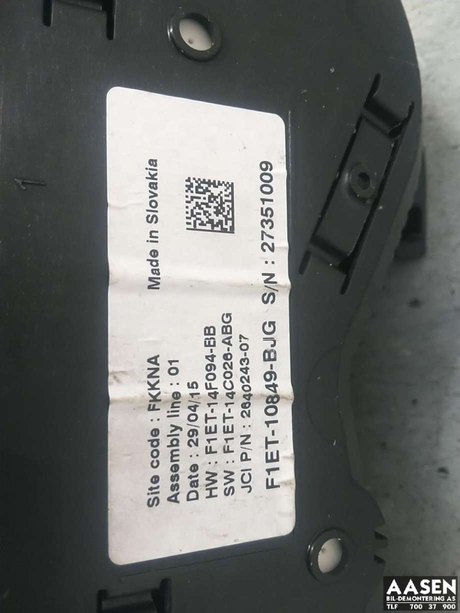 Instrumentpanel til Ford C-Max 2010-2015 (Type II, Fase 1)  