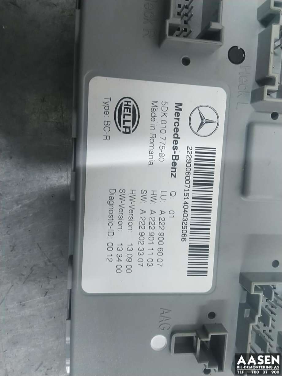 Styreenhet (SAM - Signal Acquisition Module) til Mercedes C-Klasse 2014-2018 (Fase 1) (W205) (W205) (A 222 900 60 07|)