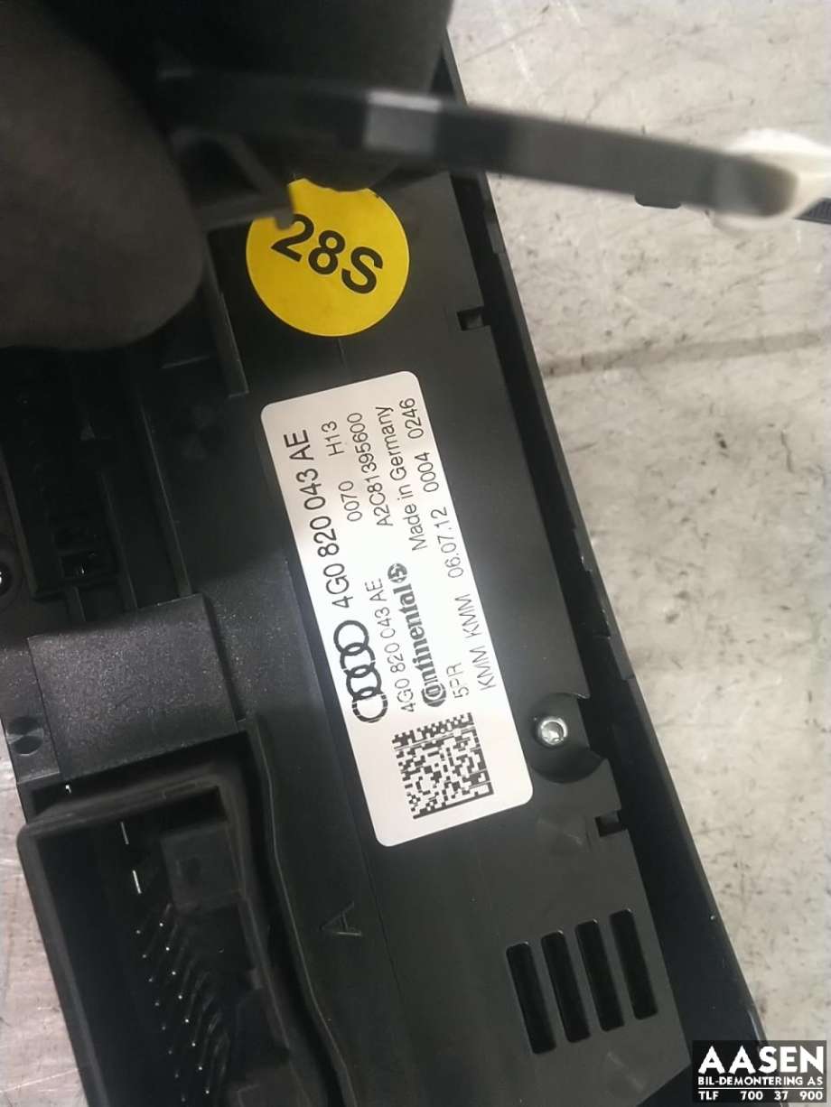 Varmeapparat betjening til Audi A6 2011-2014 (Type IV, Fase 1) (C7) (C7) (4G0 820 043 AE|)