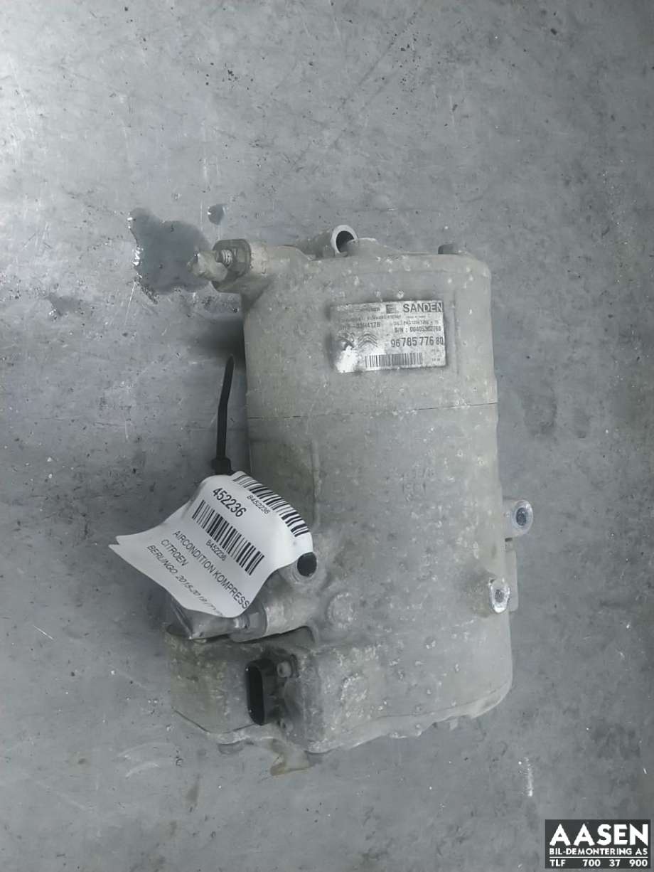 Aircondition kompressor elbil til Citroën Berlingo, 2015-2019 (Type II, Fase 2)  (96 785 776 80)