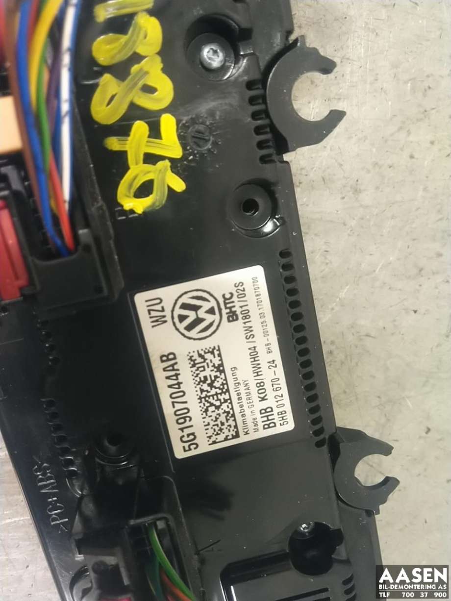Varmeapparat betjening til VW Golf VII 2012-2017 (Fase 1)  (5G1 907 044 AB|)
