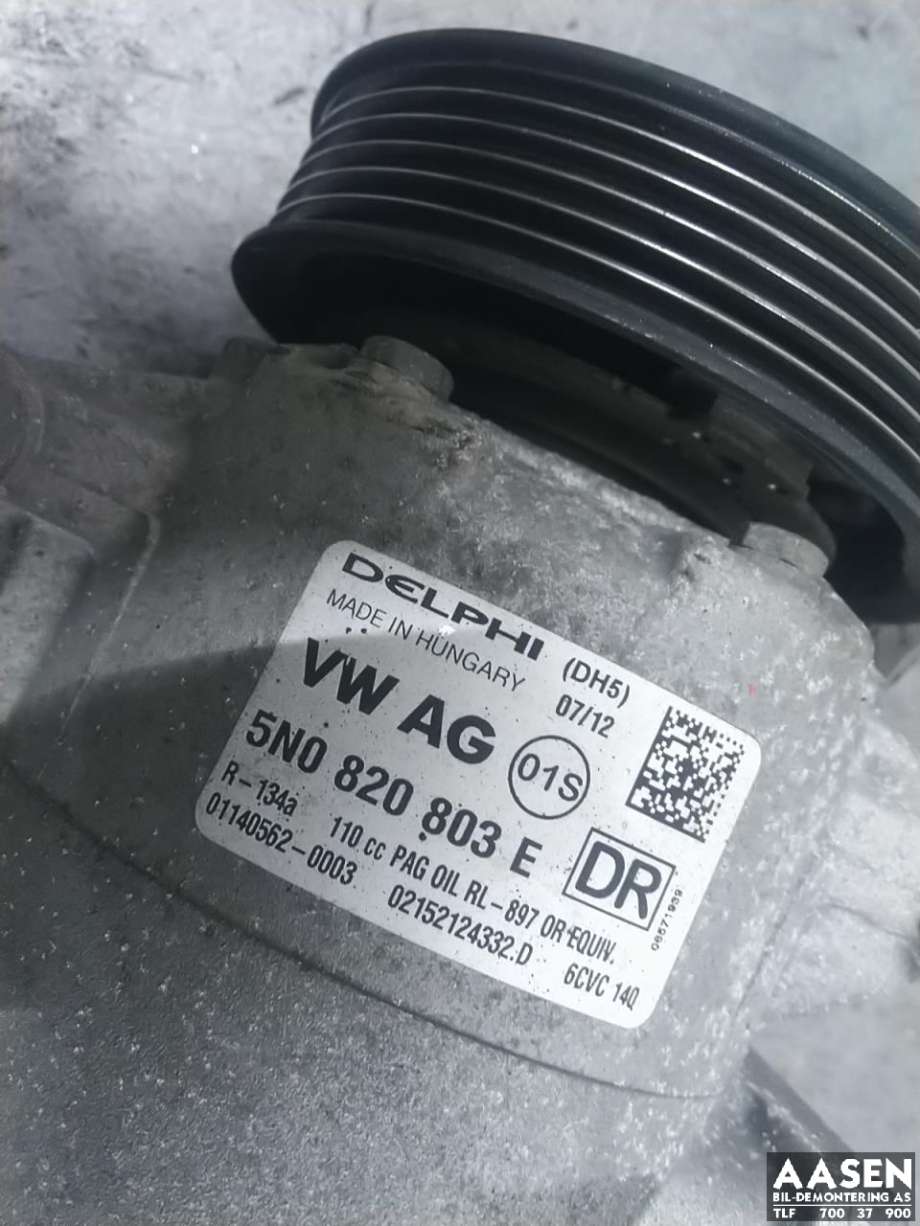 Aircondition kompressor til VW Caddy 2010-2015 (Type III, Fase 2)  (5K0 820 803|1K0 820 808 F|5K0 820 803  X)