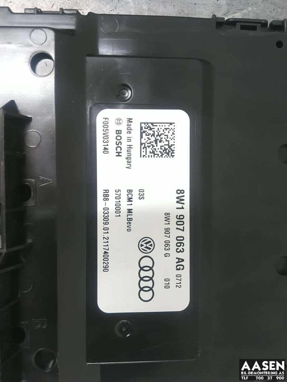 Styreenhet comfort (BCM) til Audi A4, Allroad 2016-->> (Type II) (B9) (B9) (8W1907063AG|)