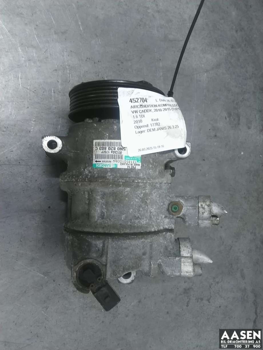 Aircondition kompressor til VW Caddy 2010-2015 (Type III, Fase 2) (5K0 820 803|1K0 820 808 F|5K0 820 803 X)