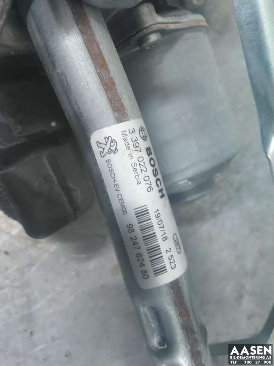 Viskermotor frontrute komplett m/overføring til Peugeot 5008 2017-->> (Type II)  (98 109 895 80|98 247 624 80|)