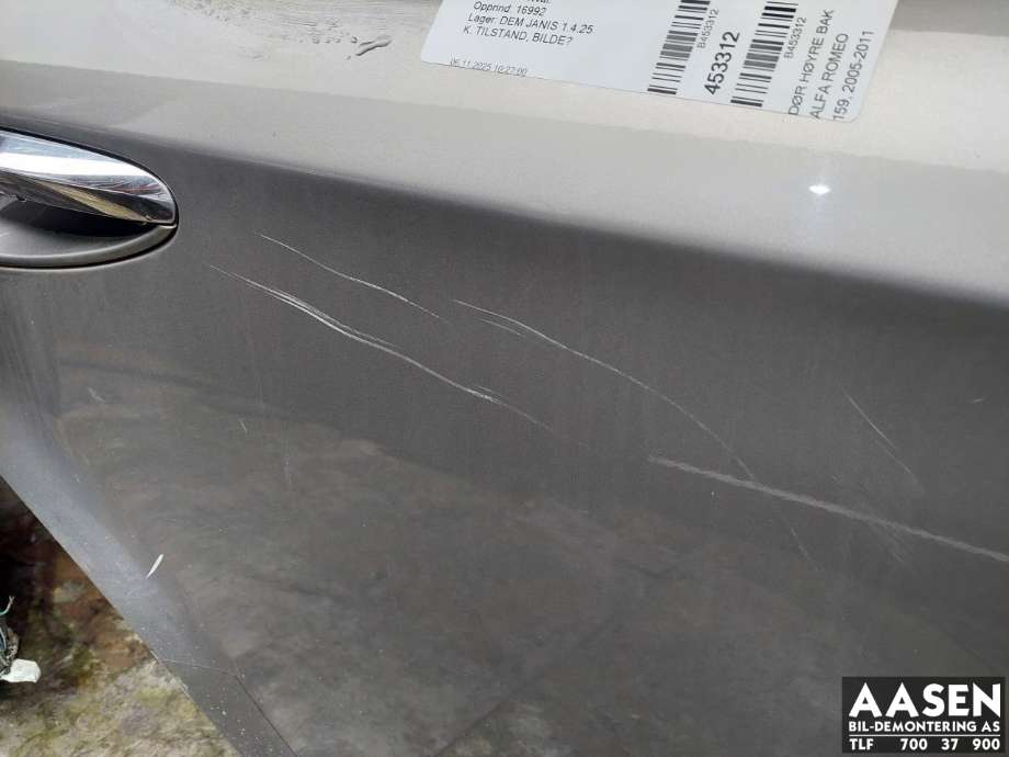 Dør høyre bak til Alfa Romeo 159 2005-2011  