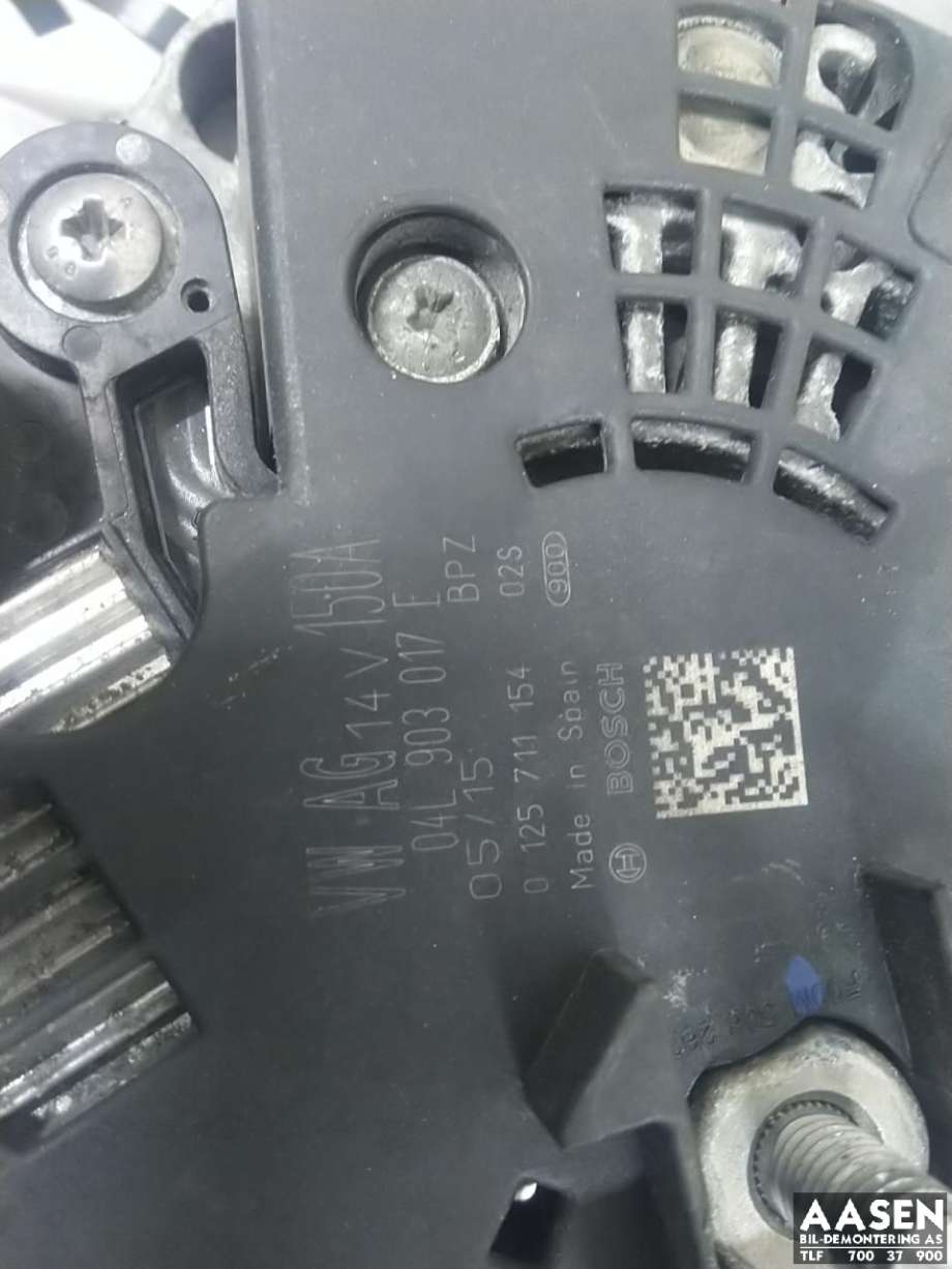 Dynamo diesel til Audi A4, Allroad 2009-2016 (Type I) (B8) (B8) (03L 903 017 E|03L 903 017 F|03L 903 017 EX)