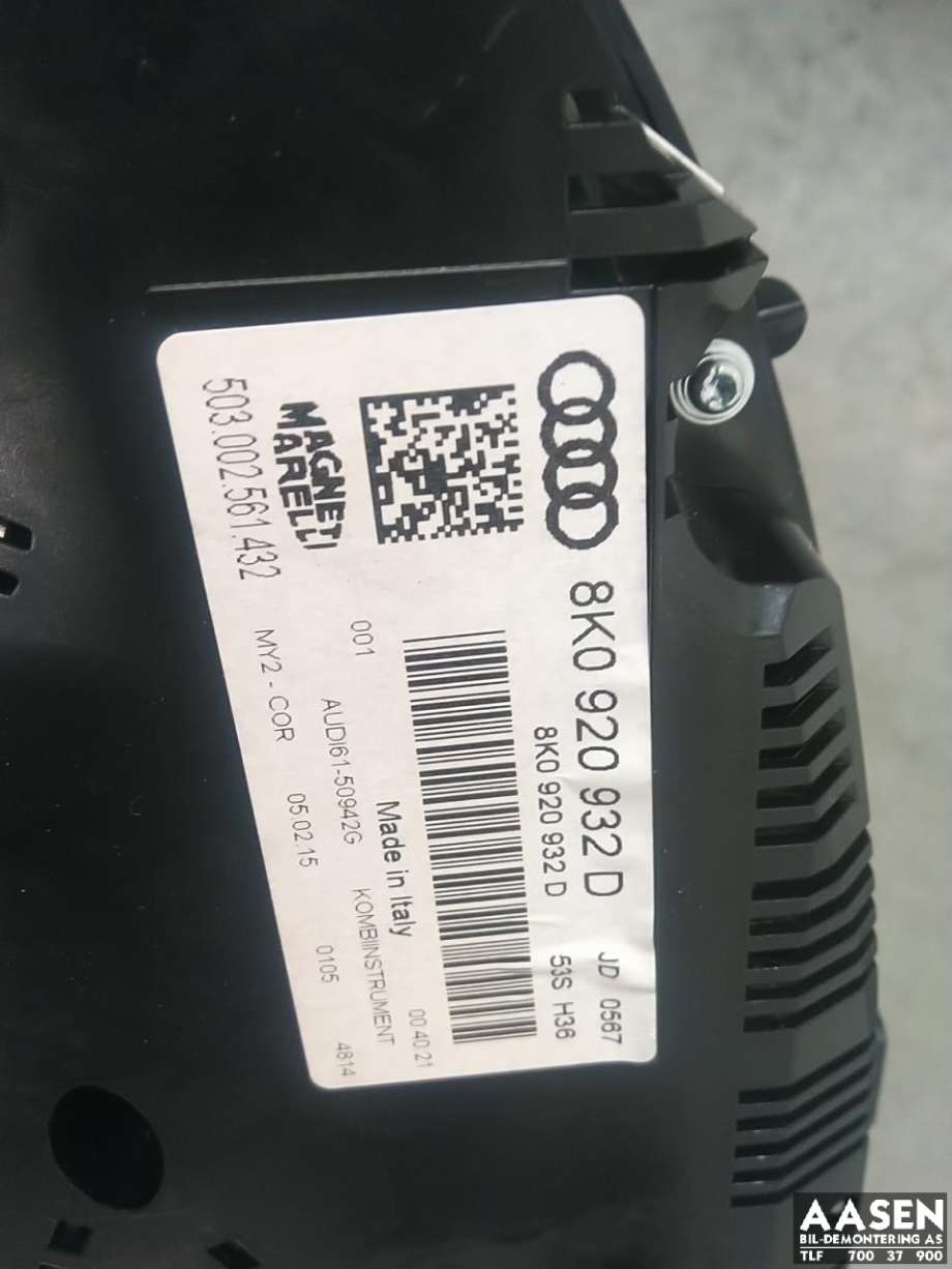 Instrumentpanel til Audi A4, Allroad 2009-2016 (Type I) (B8) (B8) (8K0 920 932 D|)