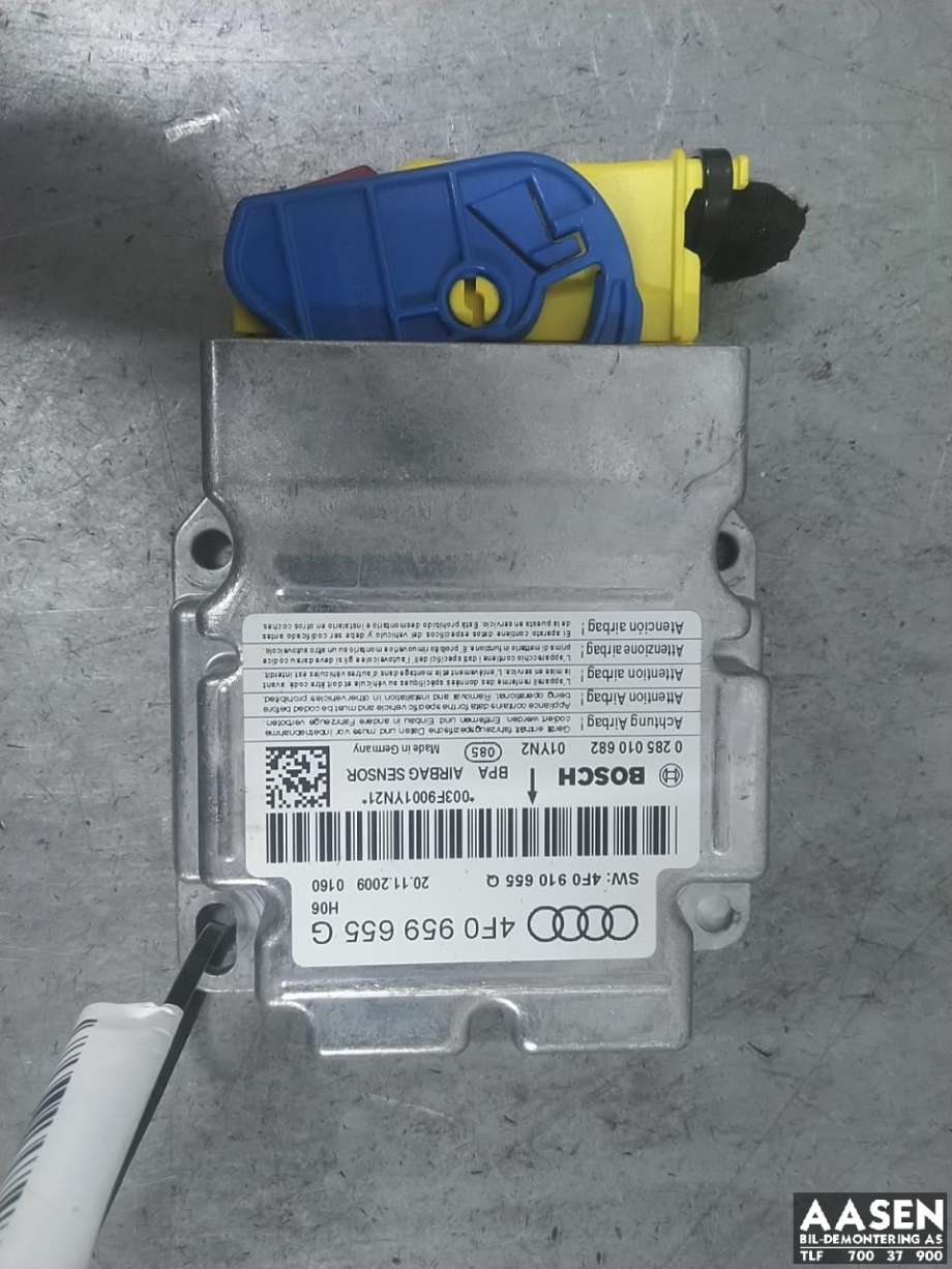Airbag elektronikk til Audi A6, 2008-2011 (Type III, Fase 2) (C6) (C6) (4F0 910 655 Q)