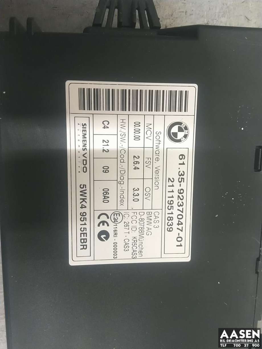Styreenhet diverse til BMW 3-Serie 2005-2011 (E90/E91/E92/E93) (E90/E91/E92/E93) (61 35 9 395 657|)