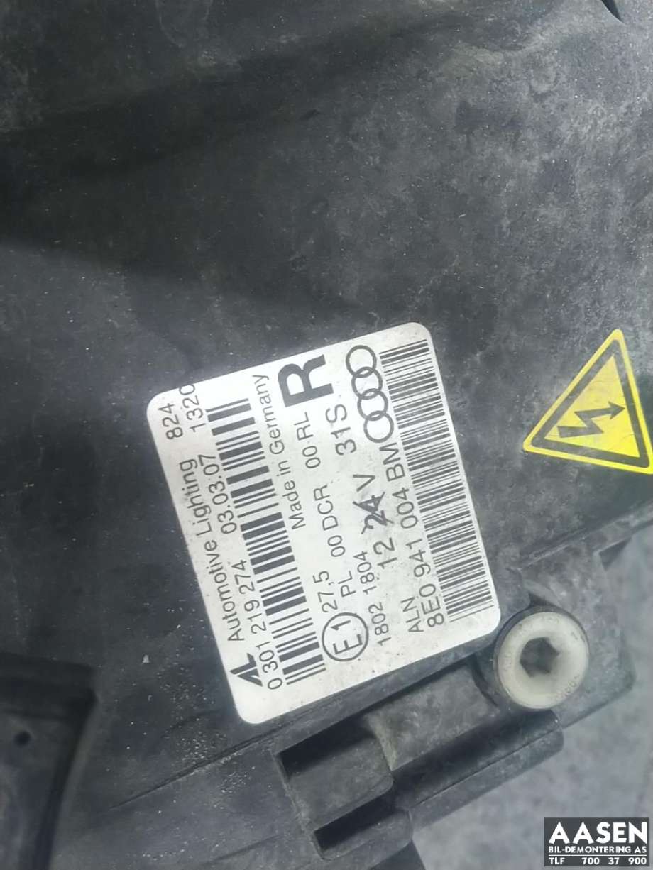 Frontlykt høyre xenon til Audi A4 2004-2008 (Type III) (B7) (B7) (8E0 941 030 BM|)