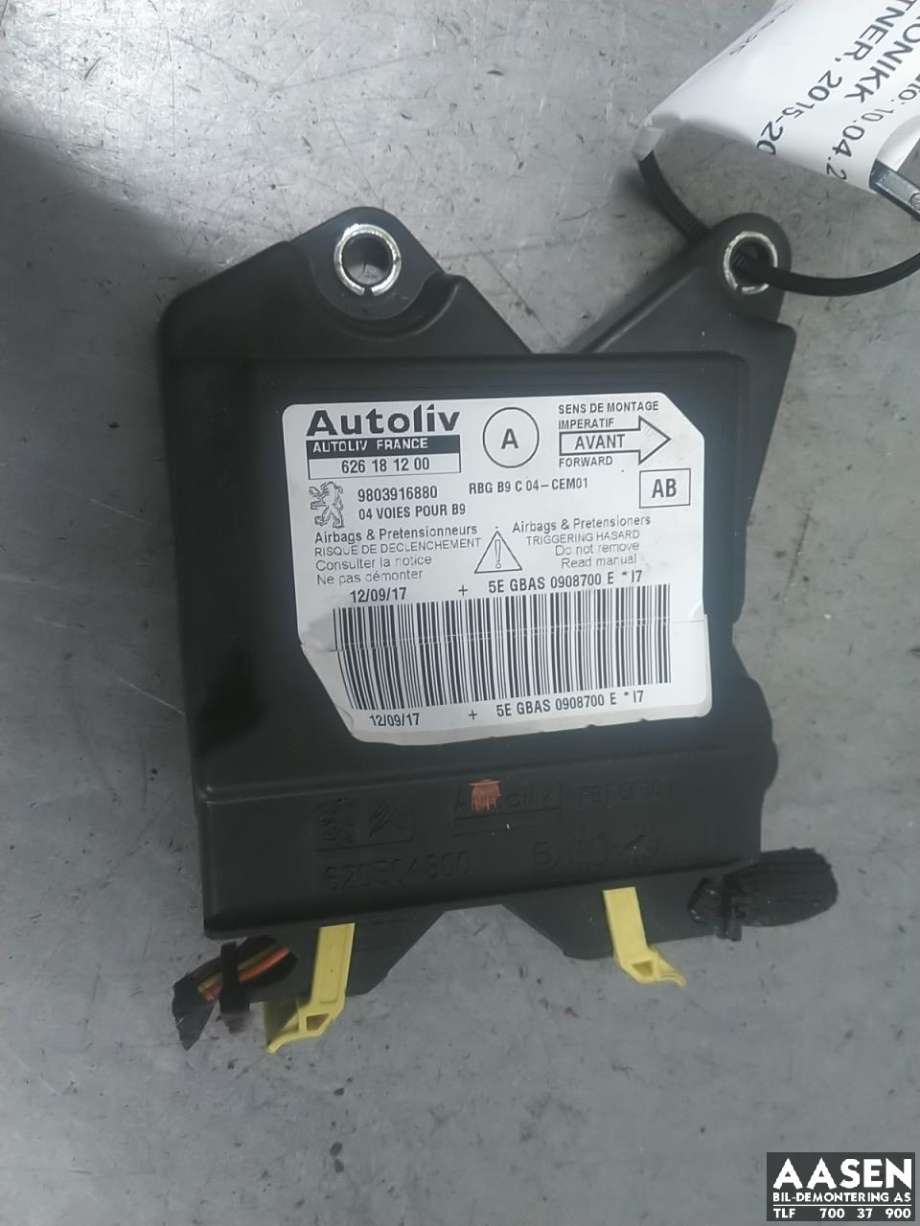 Airbag elektronikk til Peugeot Partner, 2015-2019 (Type II, Fase 2)  (98 039 168 80)