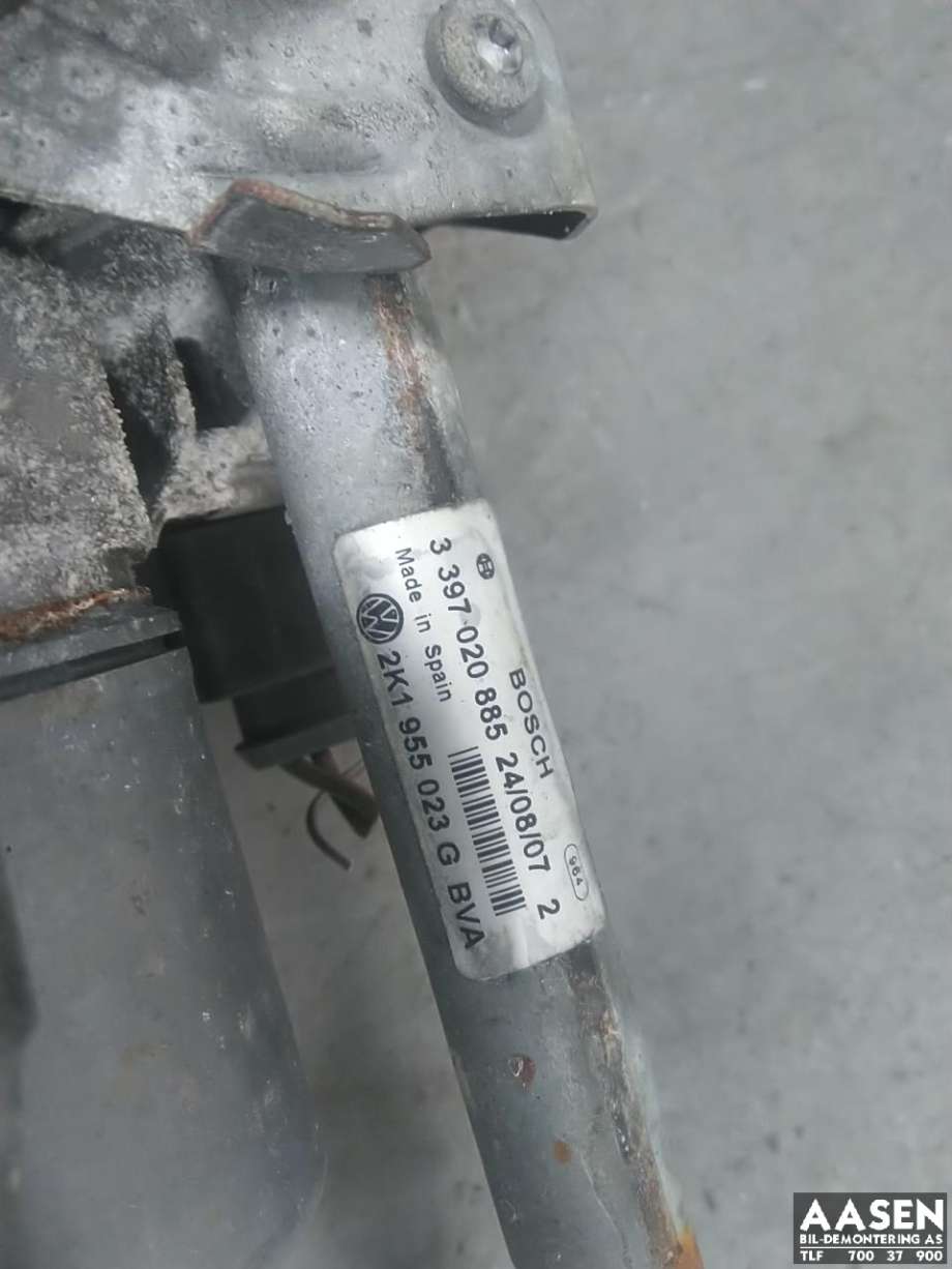 Viskermotor frontrute komplett m/overføring til VW Touran 2007-2010 (Type I, Fase 2)  (1T1 955 601 A|2K1 955 119 C|)