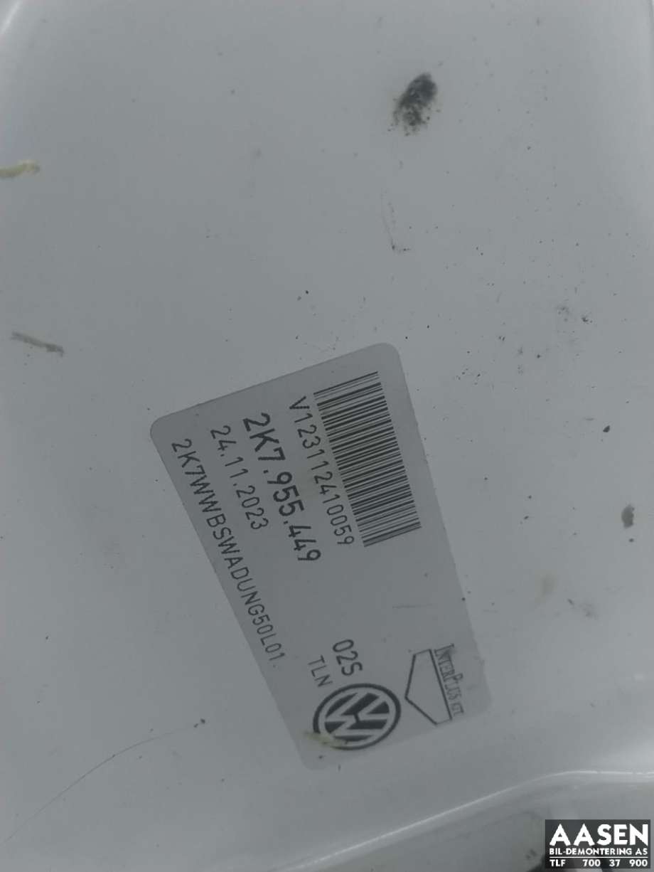 Spylertank foran til VW Caddy 2020-->> (Type IV)  (2K7 955 453|)