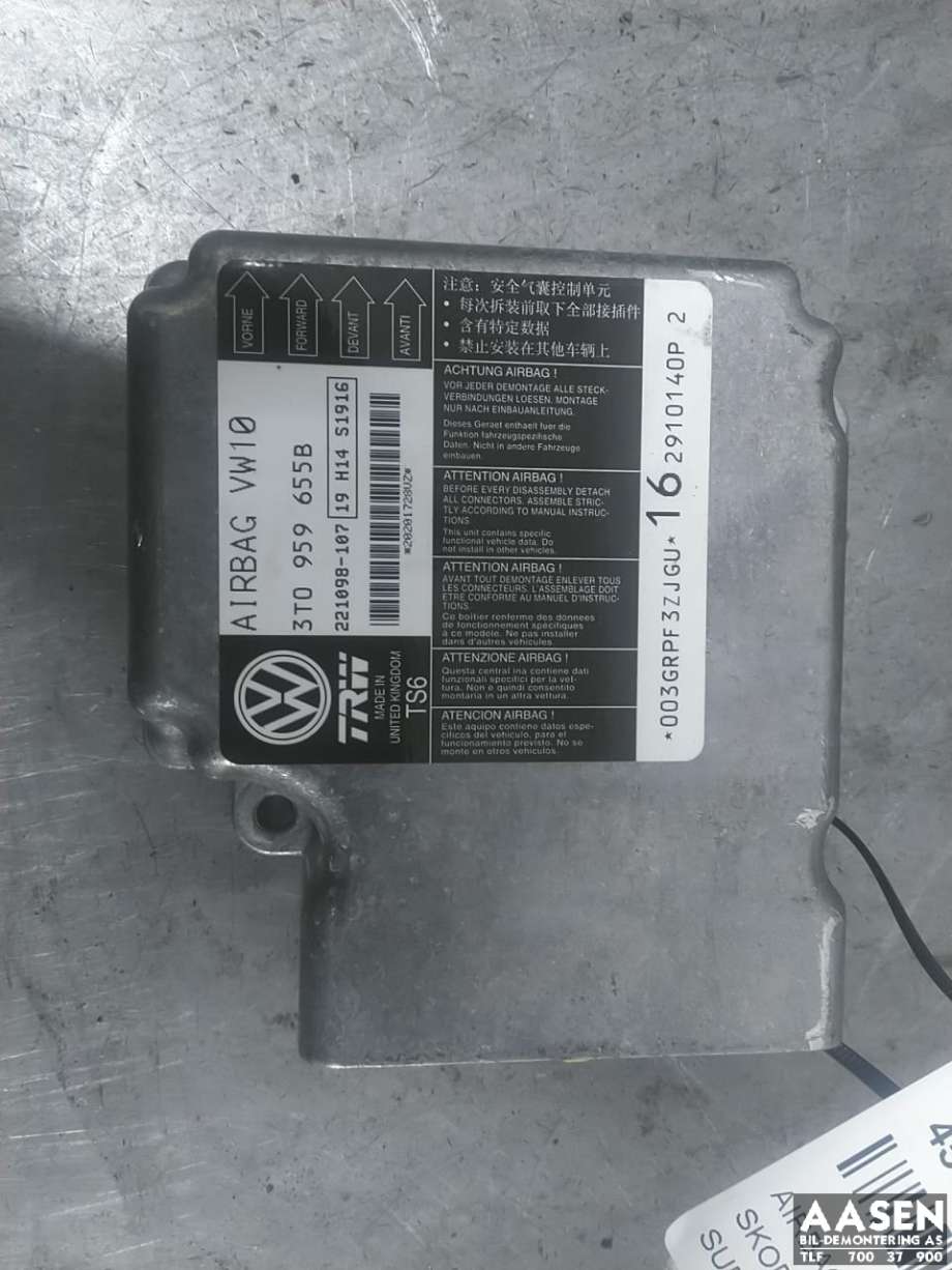 Airbag elektronikk til Škoda Superb, 2008-2015 (Type II)  (3T0 959 655 B)