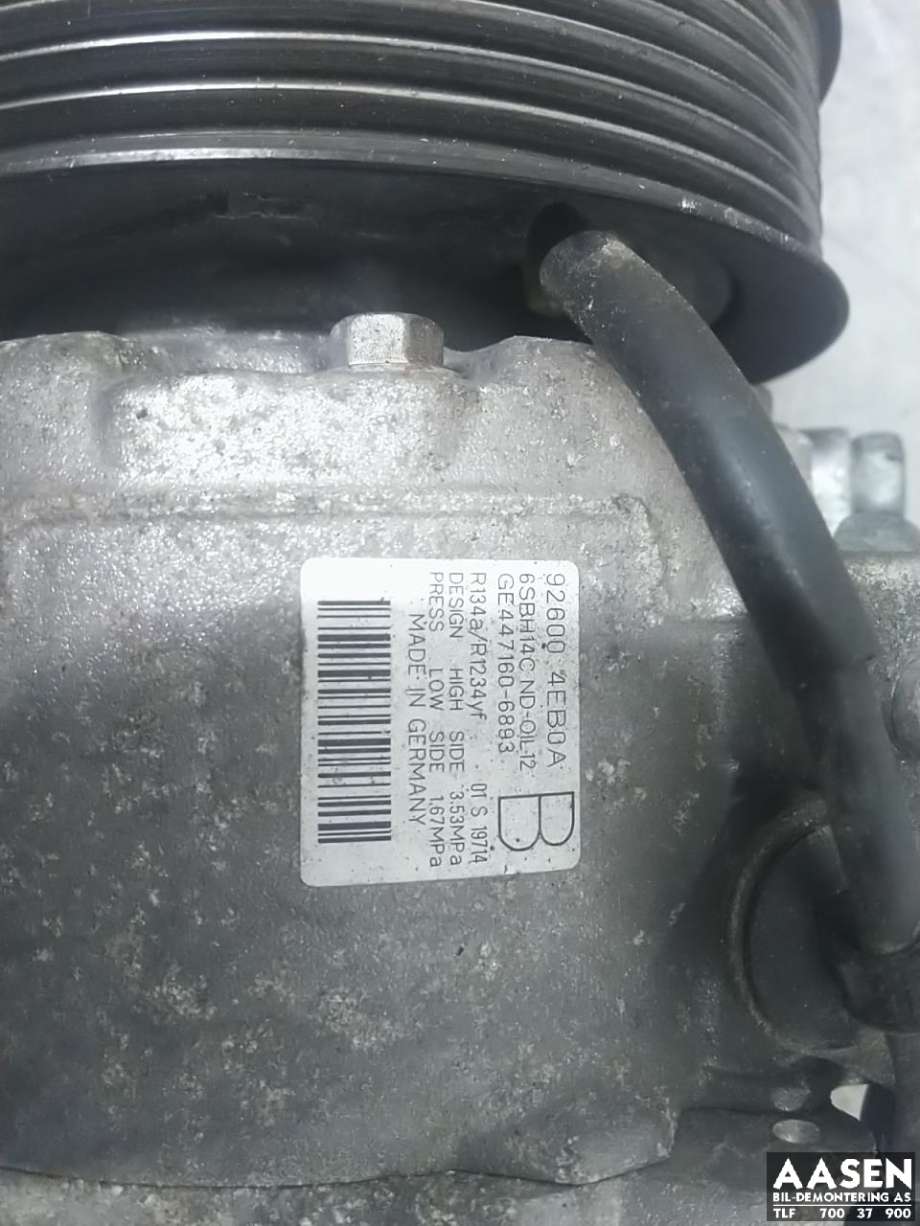 Aircondition kompressor til Nissan Qashqai 2014-2021 (Type II)  