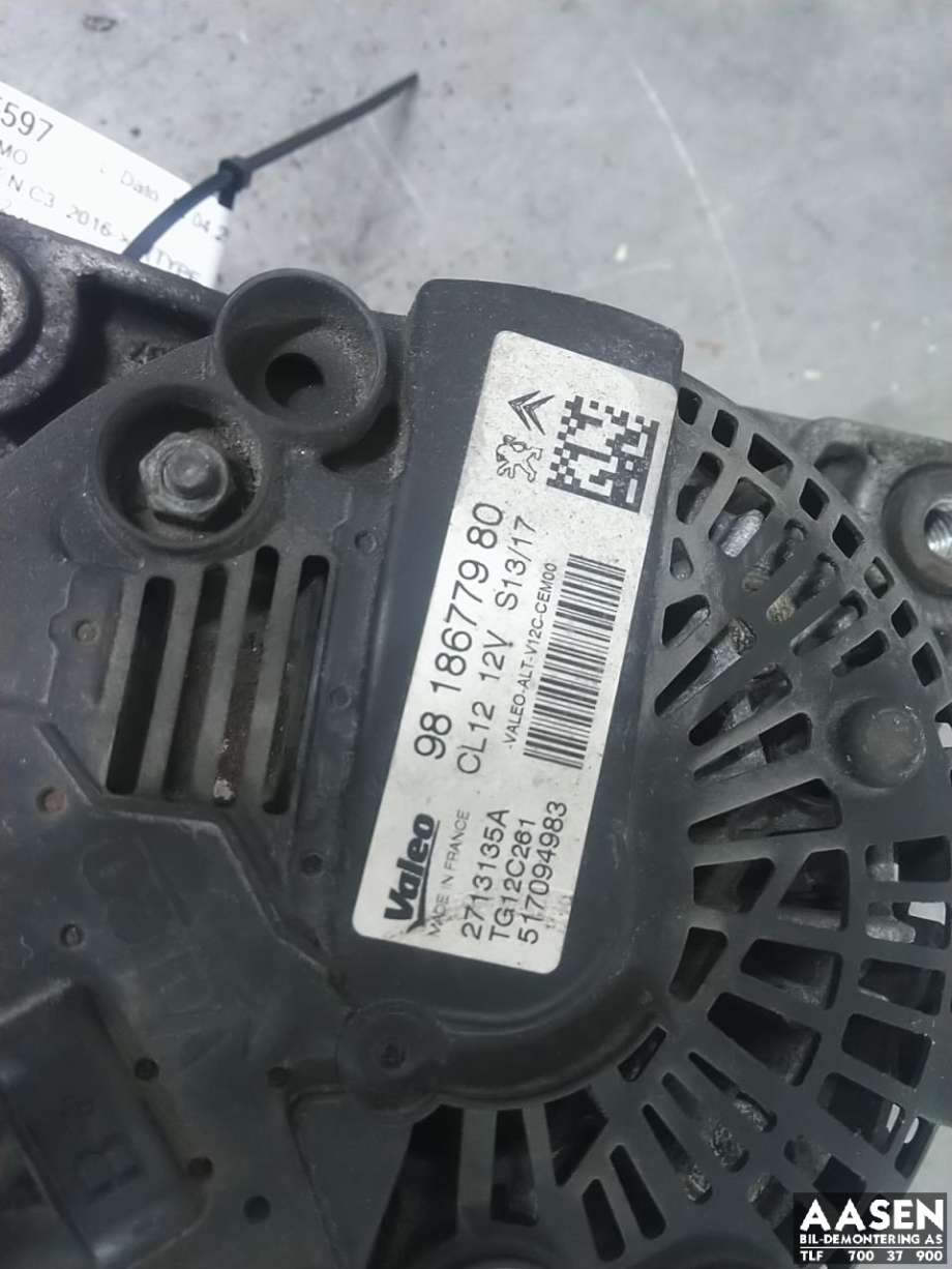 Dynamo til Citroën C3 2016-->> (Type III)  (98 186 779 80|16 196 079 80|)