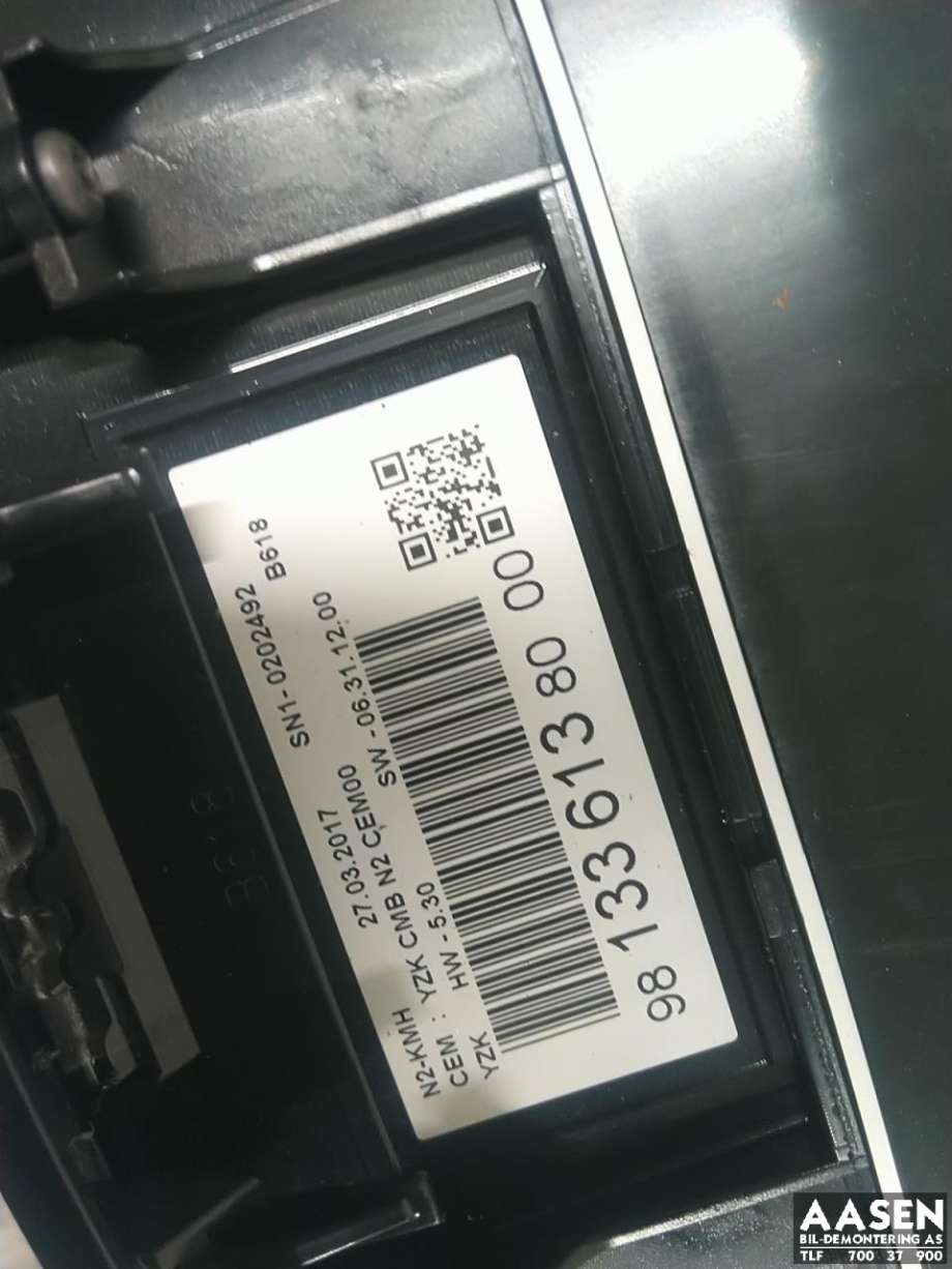 Instrumentpanel til Citroën C3 2016-->> (Type III)  