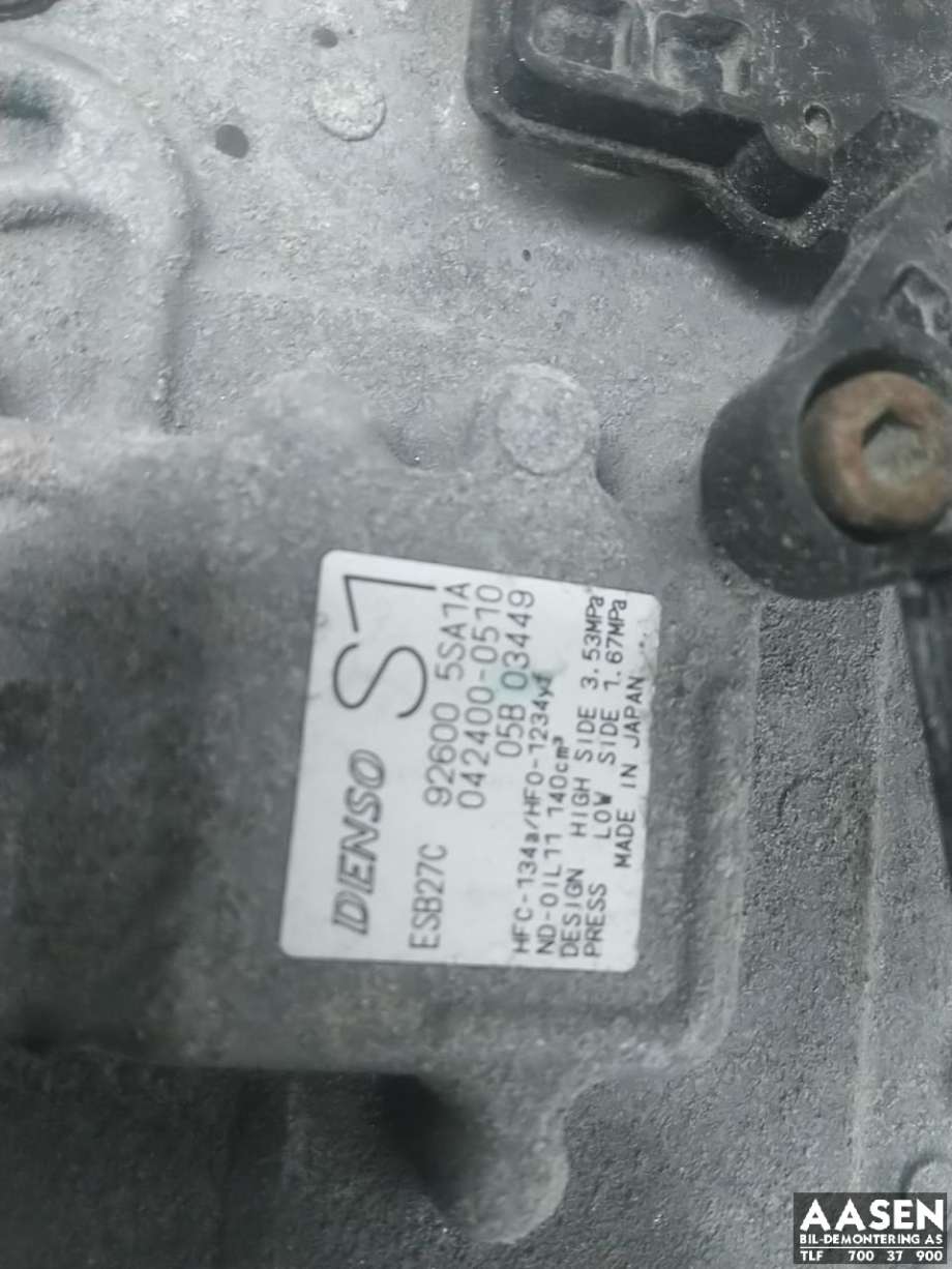 Aircondition kompressor elbil til Nissan Leaf 2018-->> (Type II) (926005SA1A|926005SA1B|)