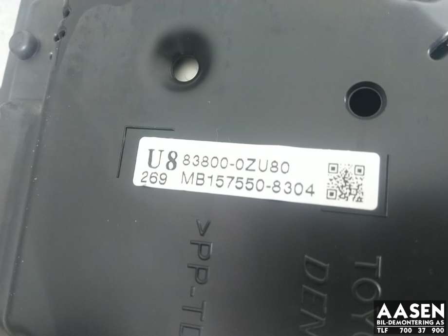 Instrumentpanel til Toyota Auris 2013-2015 (Type II, Fase 1)  (83800-0ZU80|838000ZU80|838000ZU81)