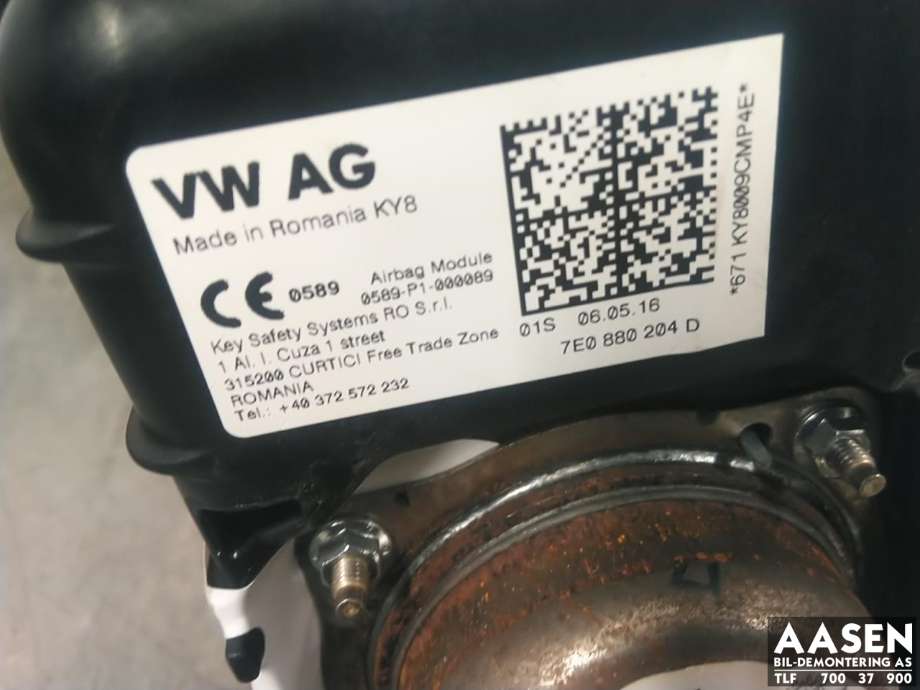 Airbag passasjer til VW Transporter / Caravelle 2015-2019 (T6) (T6) (7E0 880 204 G|)
