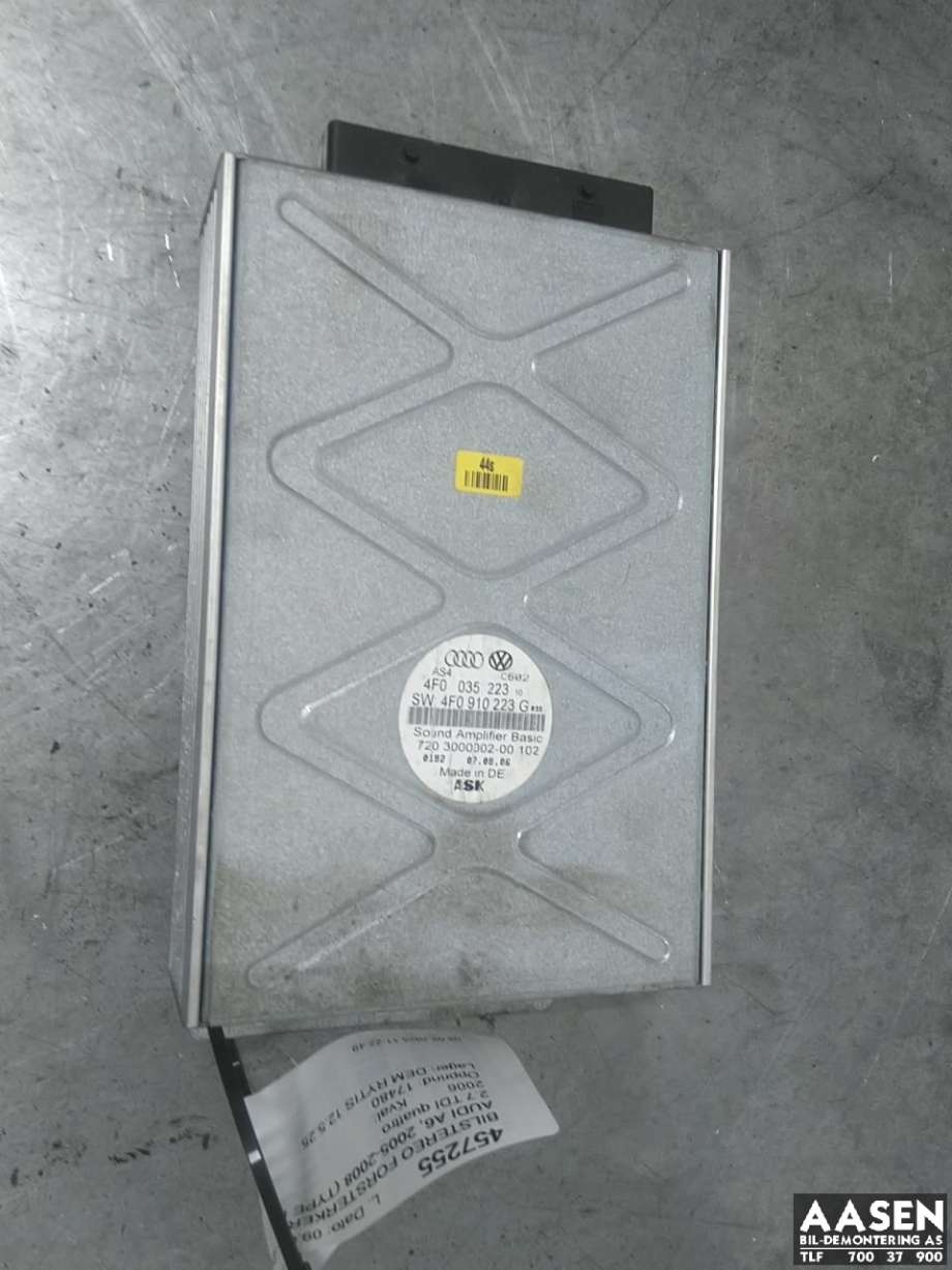 Bilstereo forsterker til Audi A6 2005-2008 (Type III, Fase 1) (C6) (C6) (4F0 910 223 G|4F0 910 223 E|4F0 035 223 N)