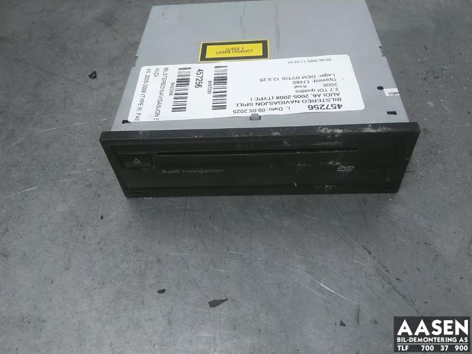 Bilstereo navigasjon spiller til Audi A6 2005-2008 (Type III, Fase 1) (C6) (C6) (4E0 919 887 D|4E0 910 888 PX|)