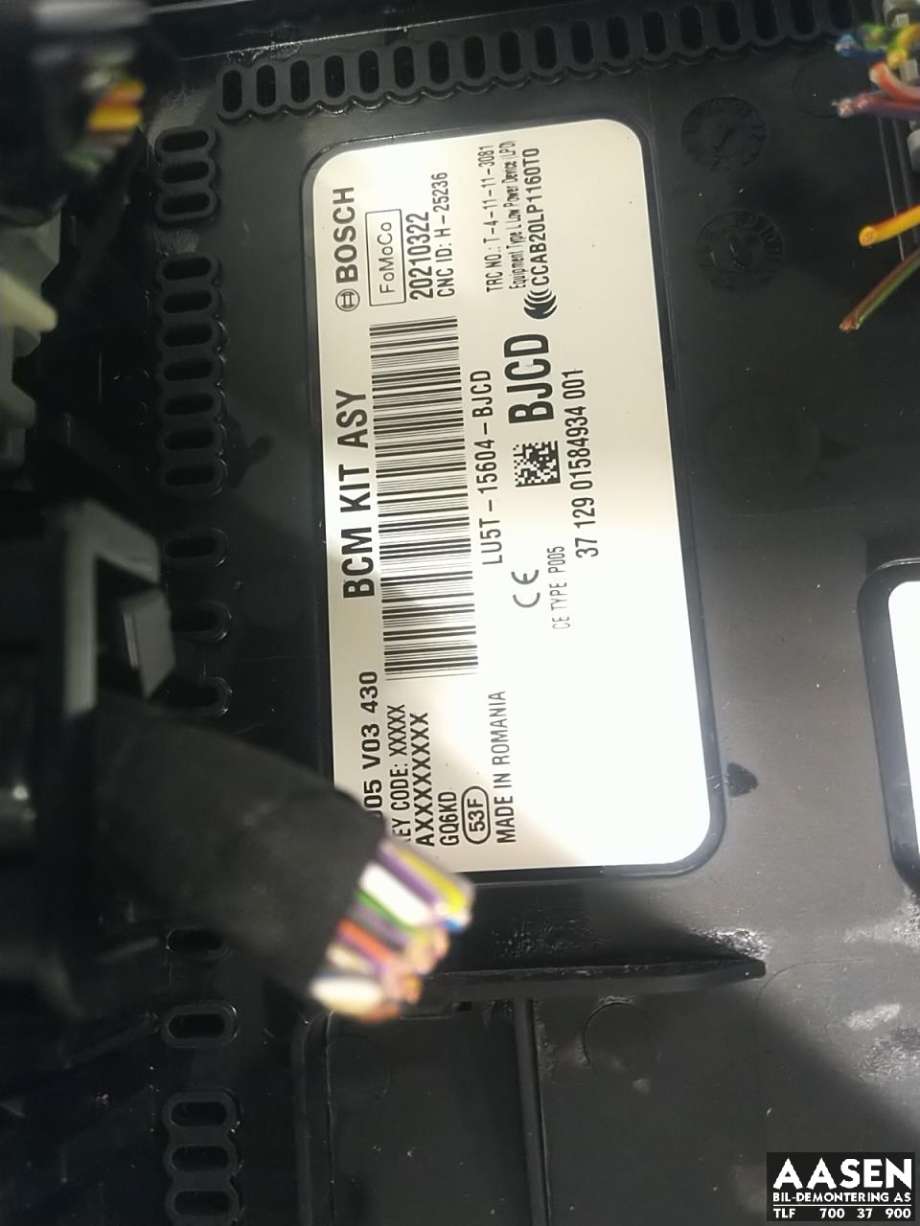 Styreenhet comfort (BCM) til Ford Focus 2018-->> (Type IV)  (2544969|LU5T-15604-BJCE|LU5T-15604-BJCD)