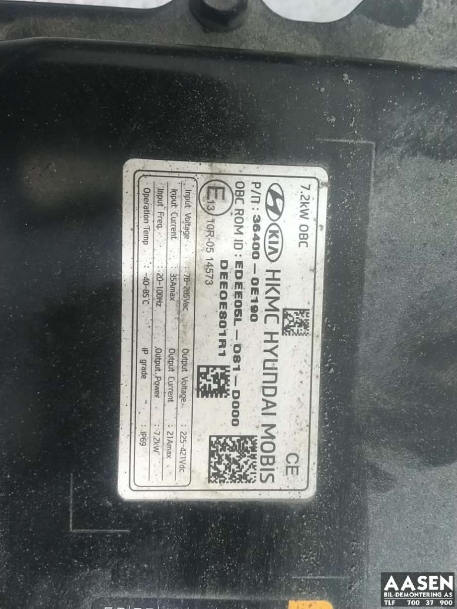 Batterilader (OBC - On Board Charger) til Kia Niro 2016-2021  (36400-0E0190|364000E190|)