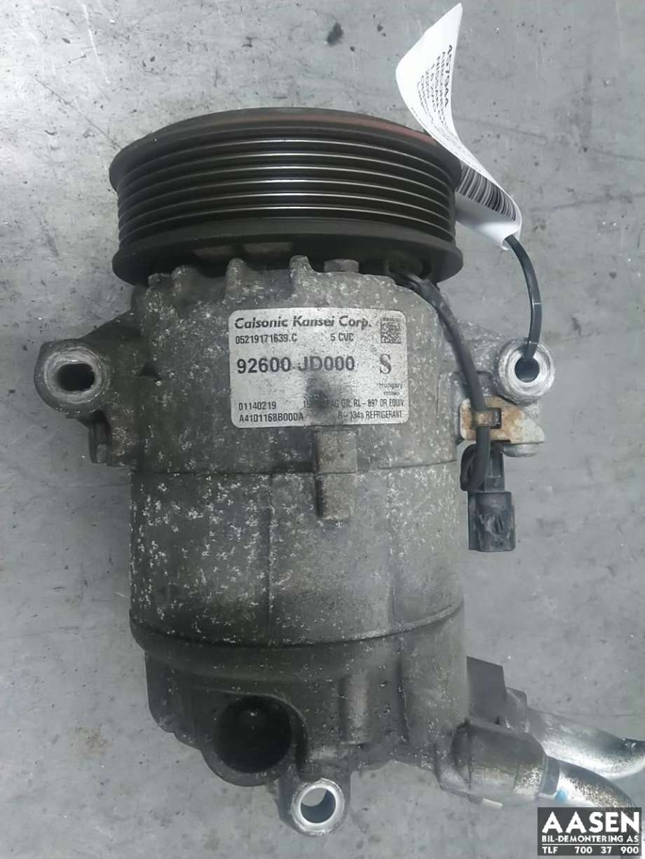 Aircondition kompressor til Nissan Qashqai, 2007-2010 (Type I, Fase 1)  (92600JD000)