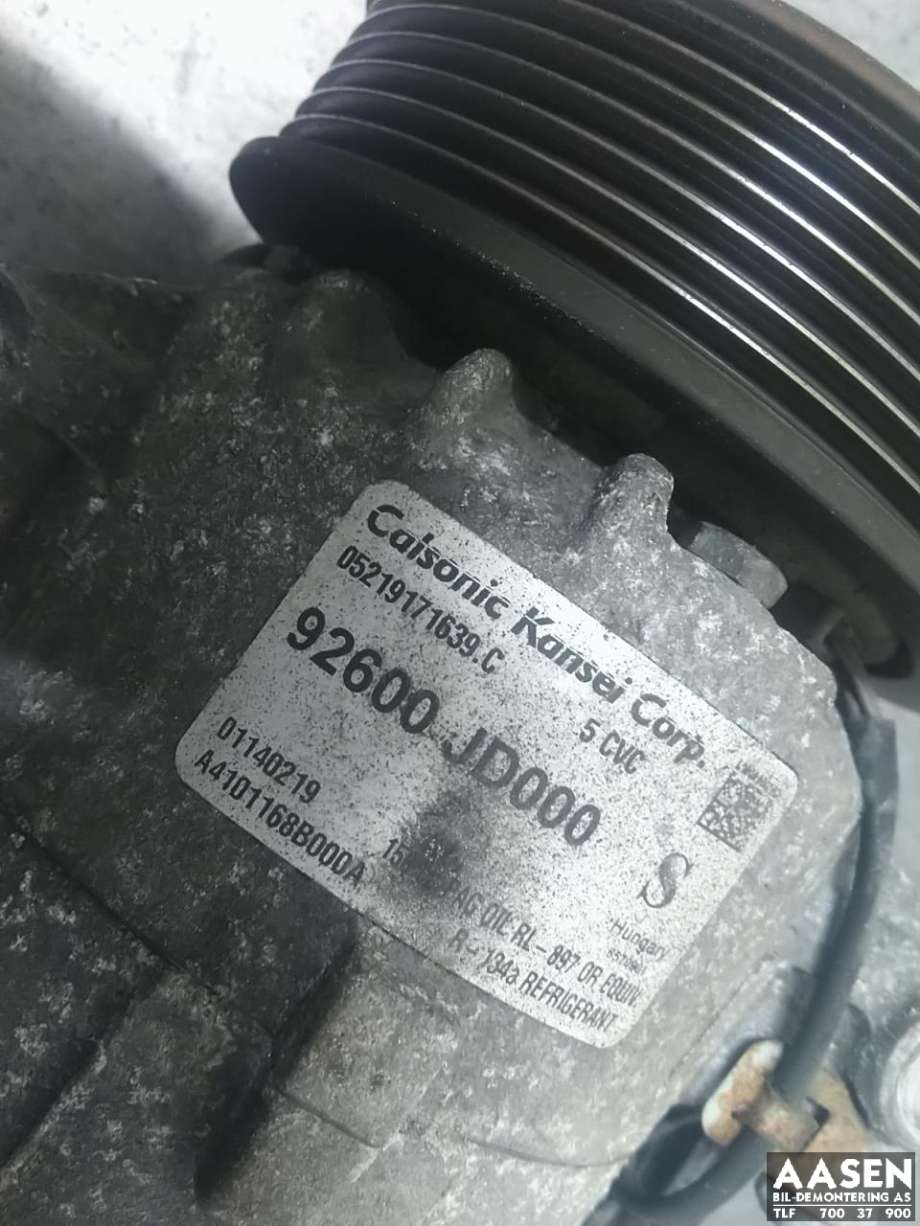 Aircondition kompressor til Nissan Qashqai 2007-2010 (Type I, Fase 1)  (92600JD000|)