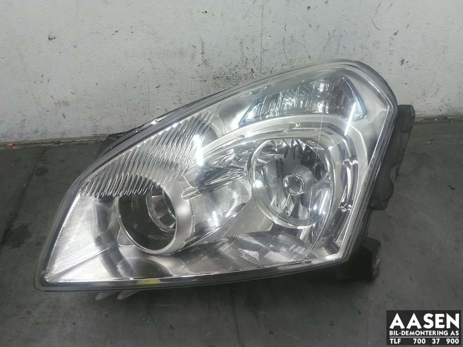 Frontlykt venstre xenon til Nissan Qashqai 2007-2010 (Type I, Fase 1)  (26060JD91A|26060JD91B|)