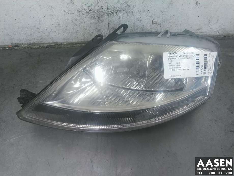 Frontlykt venstre halogen til Citroën C3 2002-2009 (Type I) (6208 85|)
