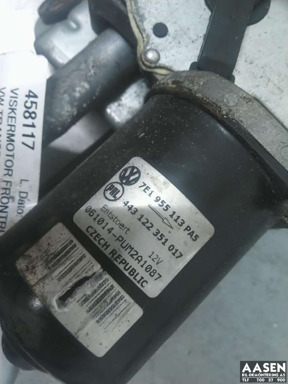 Viskermotor frontrute komplett m/overføring til VW Transporter / Caravelle 2003-2009 (Fase 1) (T5) (T5) (7H1 955 603|7E1 955 603 C|7E1 955 113)
