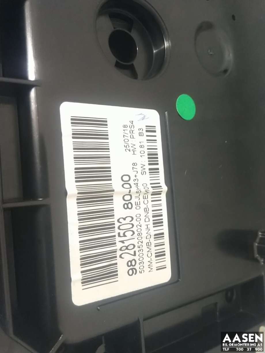 Instrumentpanel til Peugeot 5008 2017-->> (Type II) (98 281 503 80|)