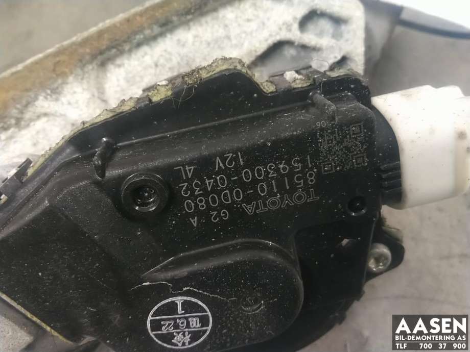 Viskermotor frontrute komplett m/overføring til Toyota Yaris 2009-2011 (Type II, Fase 2)  (851500D080|851100D080|)