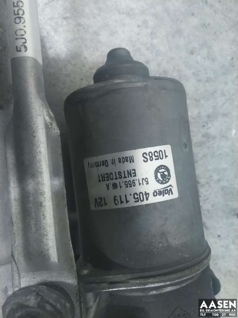 Viskermotor frontrute komplett m/overføring til Škoda Fabia 2007-2010 (Type II, Fase 1) (5J1 955 605 B|5J1 955 023 D|5J1 955 113 A)