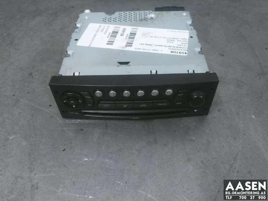 Bilstereo til Citroën Berlingo 2008-2015 (Type II, Fase 1) (6574 PP|16 142 014 80|6574 PQ)