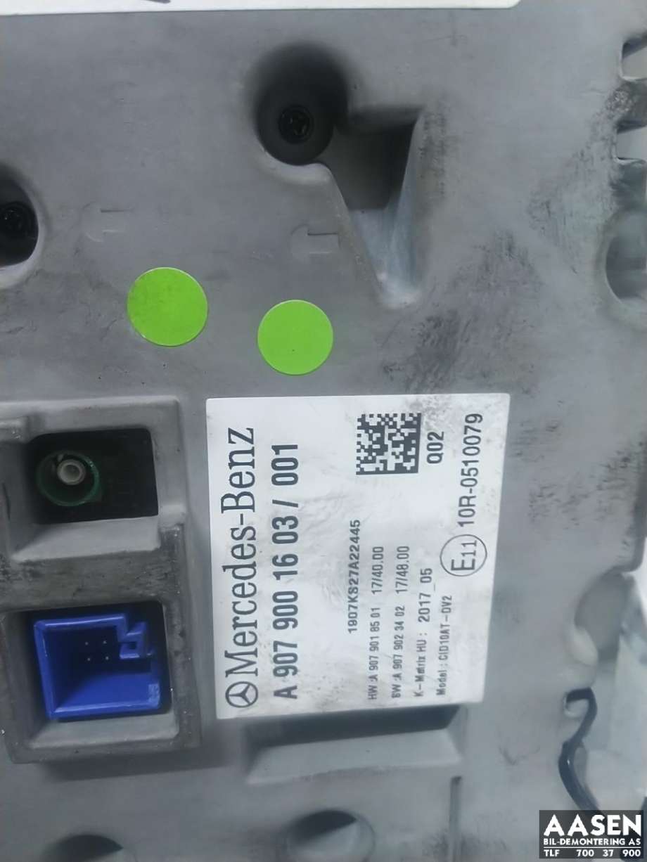 Multimedia display (MCU - Media Controller Unit) til Mercedes Sprinter 2018-->> (907/910) (907/910) (A9079001603|)