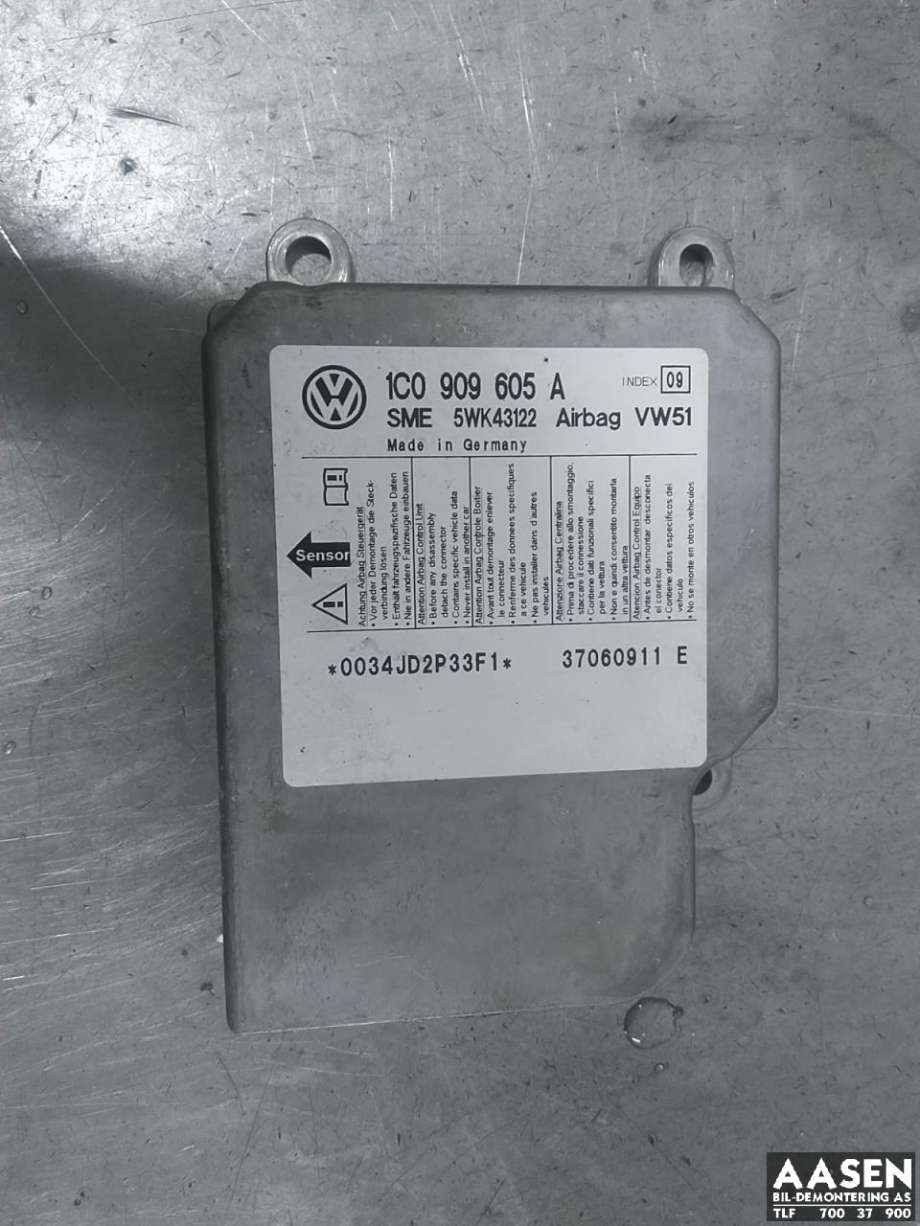Airbag elektronikk til VW Transporter / Caravelle, 2003-2009 (Fase 1) (T5) (T5) (1C0 909 605 A)