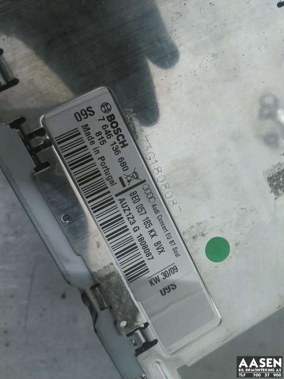 Bilstereo til Audi A4 2004-2008 (Type III) (B7) (B7) (8E0 057 185 KX|8E0 057 185 L|)