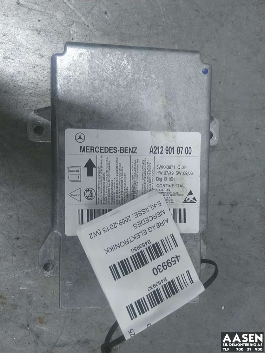 Airbag elektronikk til Mercedes E-Klasse, 2009-2013 (Fase 1) (W212) (W212) 